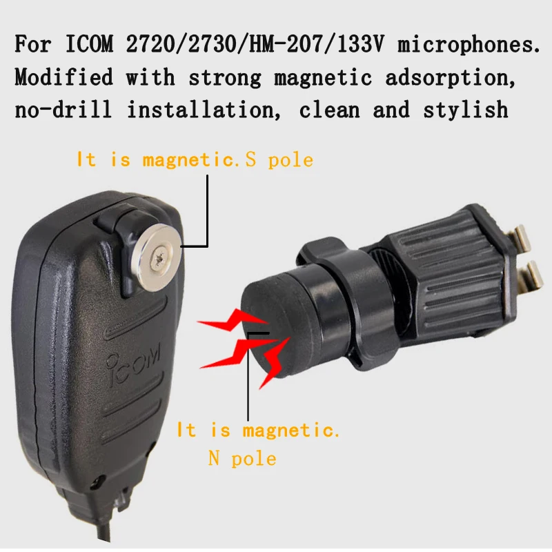 

Magnetic Mic Car Air Vent Mount Bracket for Icom2720 IC2730A IC2730E IC2820H 5100D HM-133V HM207 Hand Microphones Bracket Mount