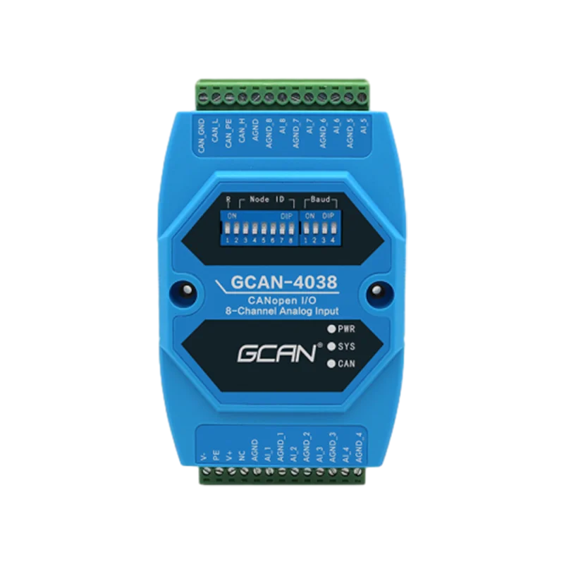 

CANopen remote IO data acquisition module 8 analog channels GCAN industrial grade IO coupler