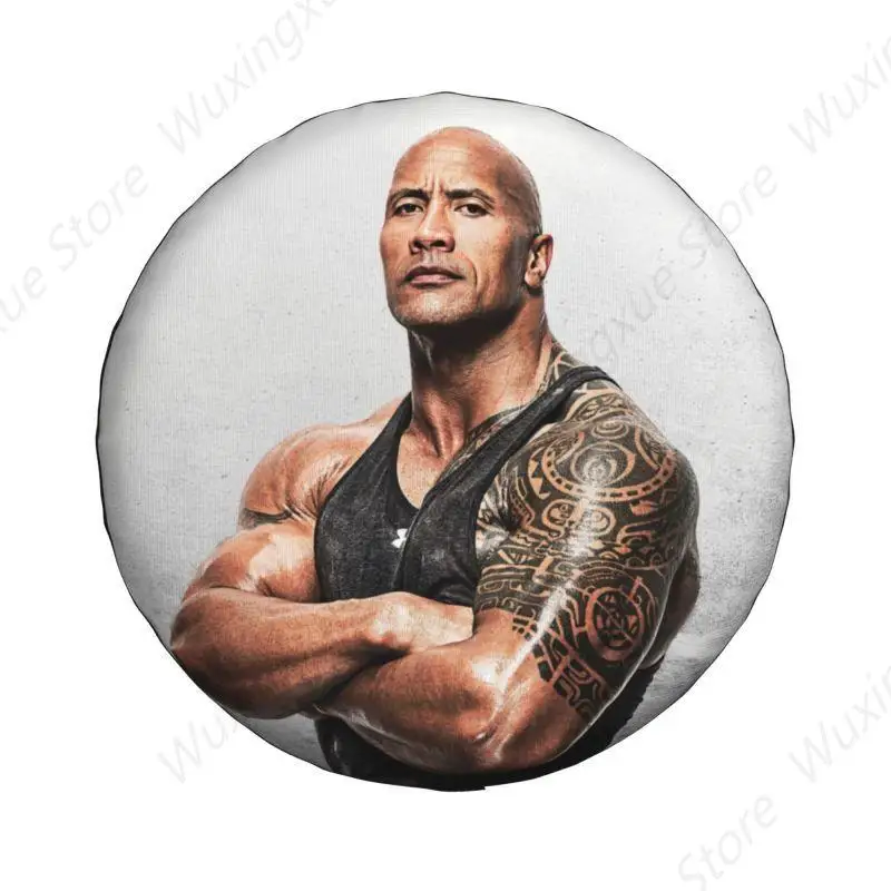 The Rock Face Dwayne Spare Tire Cover for Jeep Mitsubishi Pajero Famous Johnson SUV RV 4x4 Car Wheel Protectors Accessories