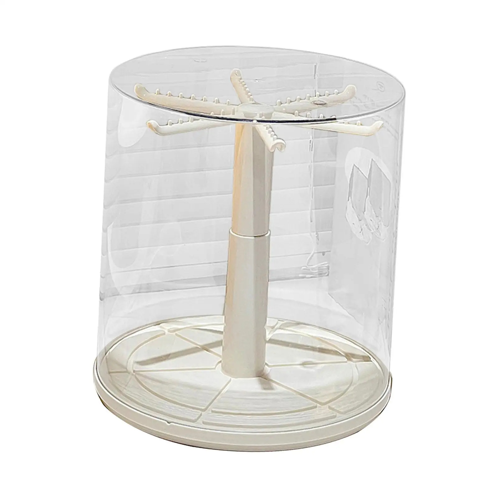 Rotating Display Case Compact Dustproof Storage Box for Plush Dolls Figures Large Jewelry Holder Home