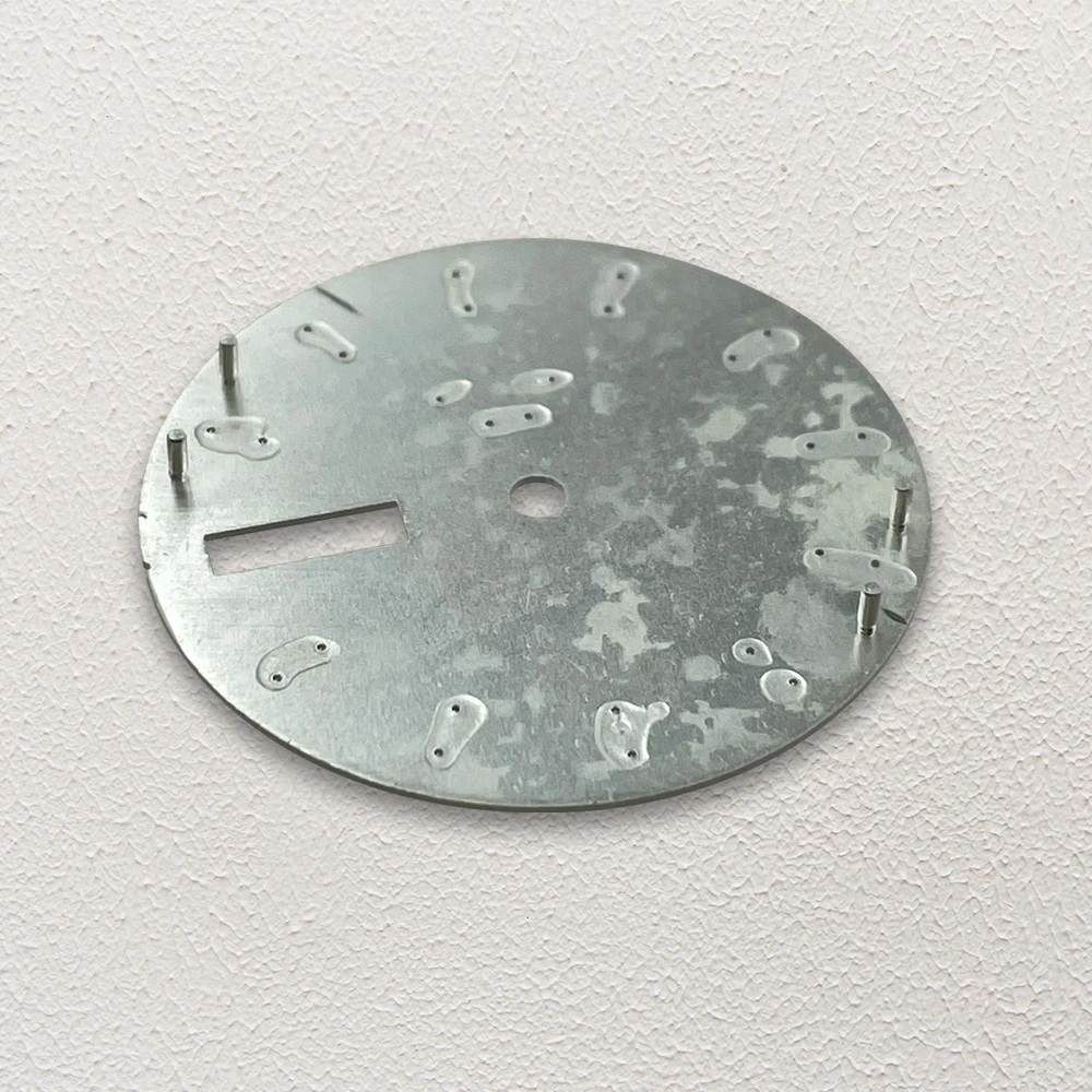 28.5 มม.S โลโก้ที่มีสีสัน Dial Fit NH36/4R36 การเคลื่อนไหวไม่มี Luminous Matte Dual ปฏิทิน Dial นาฬิกาการปรับเปลี่ยนอุปกรณ์เสริม