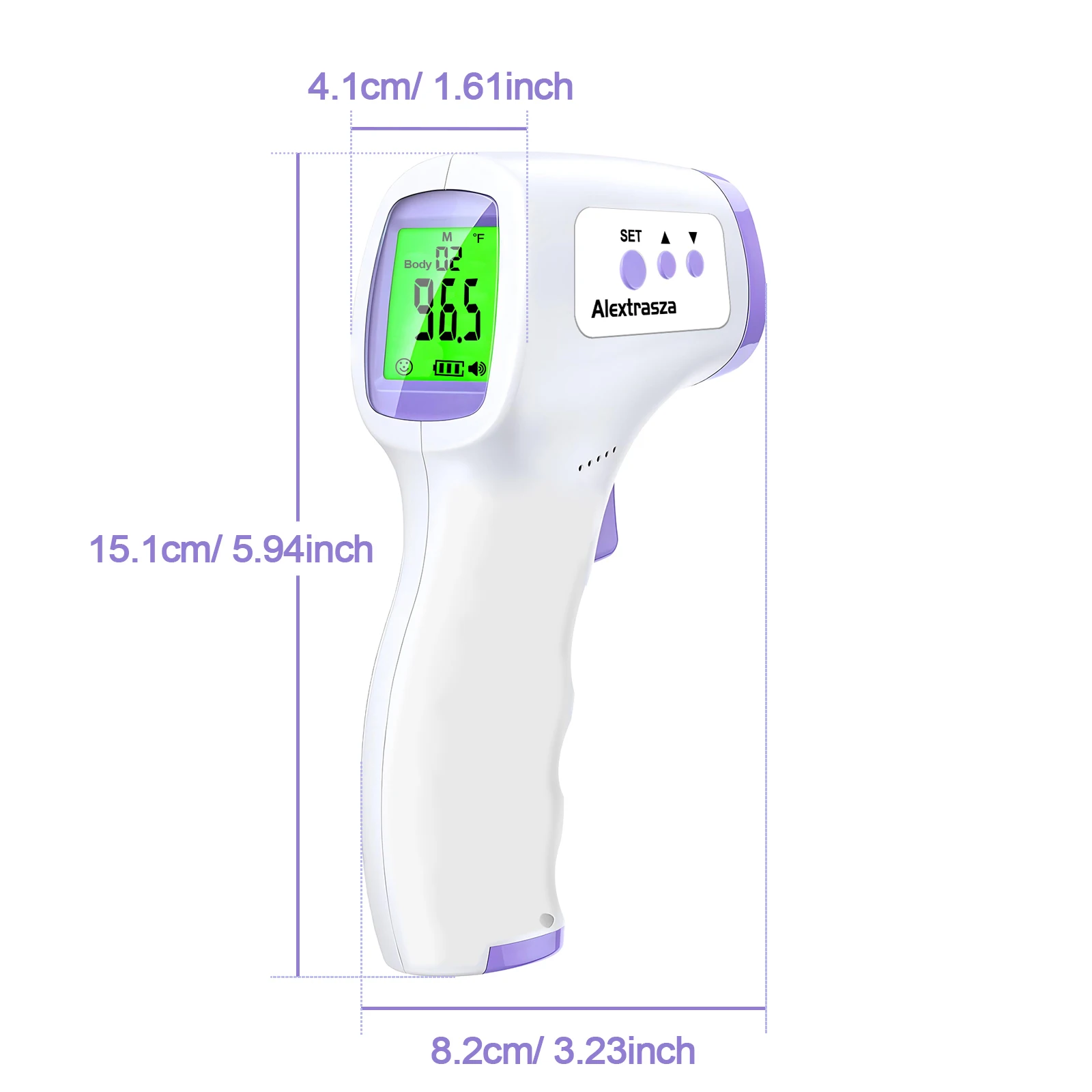 Non-contact Human Body Thermometer, Tri-color Backlit Temperature Detector, Medical IR Fever Temperature Meter for Personal