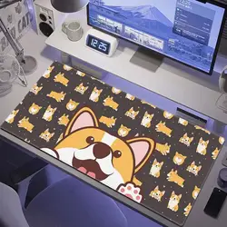 Anime Corgi Hund Mauspad Laptop gelb erweiterte Schreibtisch matte xxl Kawaii Katze Hund Pfote Tastatur Teppich Laptop Gamer Schrank Soft Mouse pad