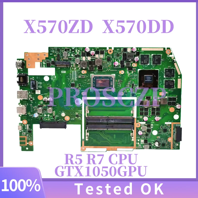 

X570ZD/X570DD For ASUS X570ZD YX570ZD YX570DD X570D X570Z X570DD Laptop Motherboardwith R5 R7 CPU GTX1050-V4G GPU Mainboard