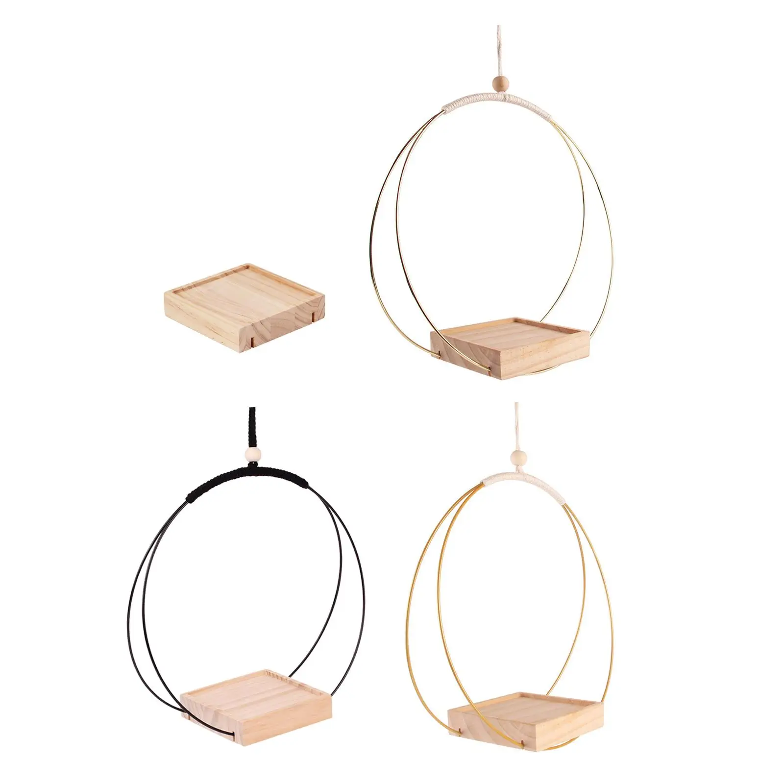 

Hanging Plant Holder Planter Basket Wood Base Modern Plant Hanger Flower Pot Rack for Outdoor Corner Patio Balcony Garden