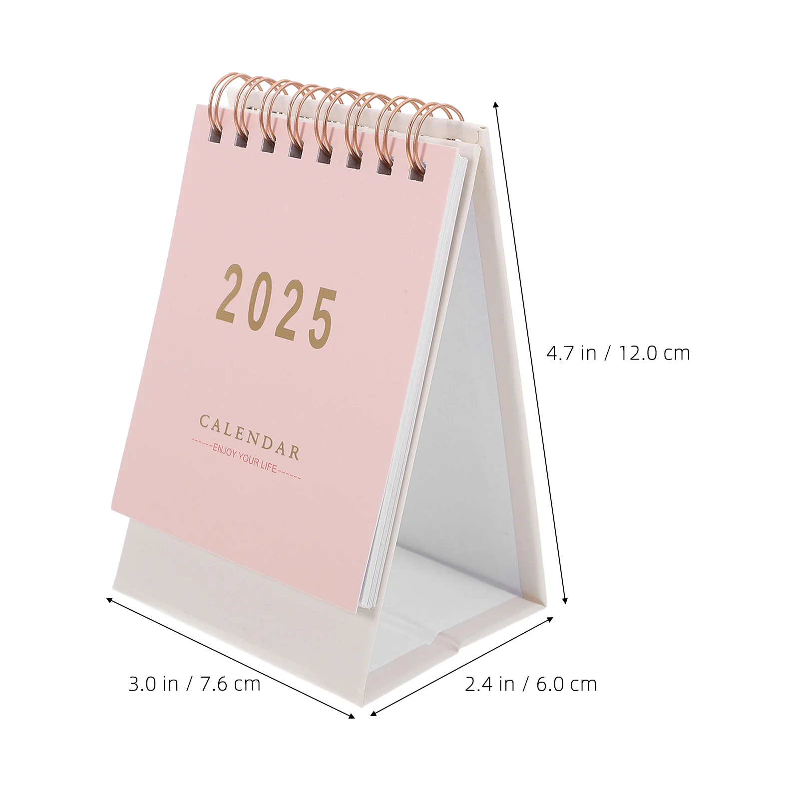 2024-2025 Mini Desktop Calendar Coil Design Easy Flipping Schedule Organizer for Teachers Students Office Workers