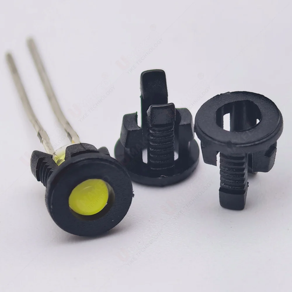 100pcs 3mm 5mm LED Holder Socket Clip Bezel Light Emitting Diode Lamp Base Cover Metal Chrome Plastic Display Blub Cup Case DIY