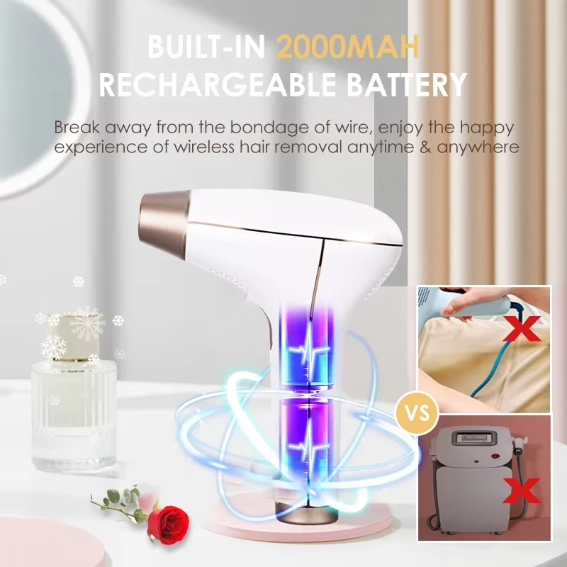 Cordless IPL Hair Removal Cooling Epilator 4in1 Replaceable Lamp Painless Permanent Bikini Trimmer Home Hair Remove Device