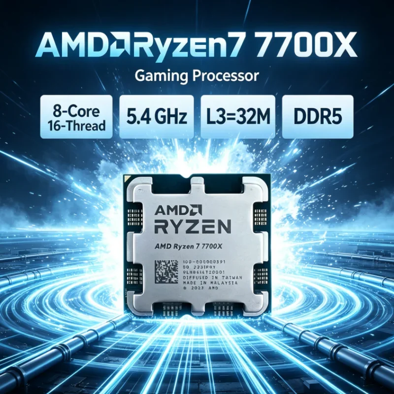 Processador AMD Ryzen 7 7700X: 5.4GHz, 8 Cores, AM5 DDR5