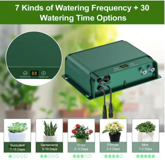 Dispositivos de rega automática solar para plantas, sistema de irrigação para plantas no varanda, cama de plantas e casa verde