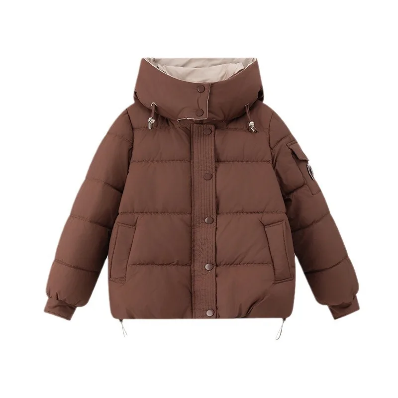 Giacca in cotone da donna 2024 nuovo inverno femminile sottile corto con cappuccio cappotto caldo capispalla da donna donna colore puro Casual parka