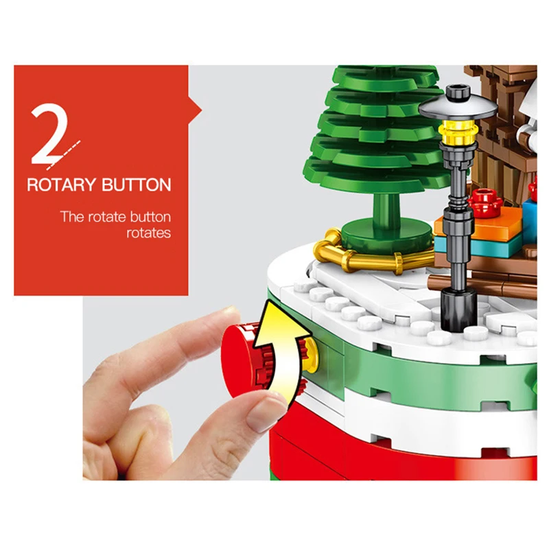 249 個クリエイティブ MOC サンタクロースクリスマスツリークリスタルボールビルディングブロックモデル DIY モジュラーアセンブリおもちゃ子供のクリスマスギフト