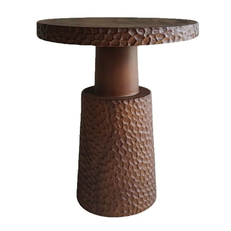 Solid wood sofa carving coffee table corner table household round table