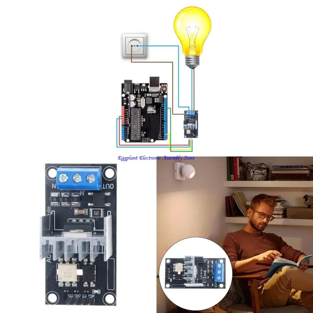 E28D Light Lamp Dimming Motor Dimmer Module 1 Channel 3.3V/5V AC 50/60hz 8A-400V Light Dimmer Module Replacement