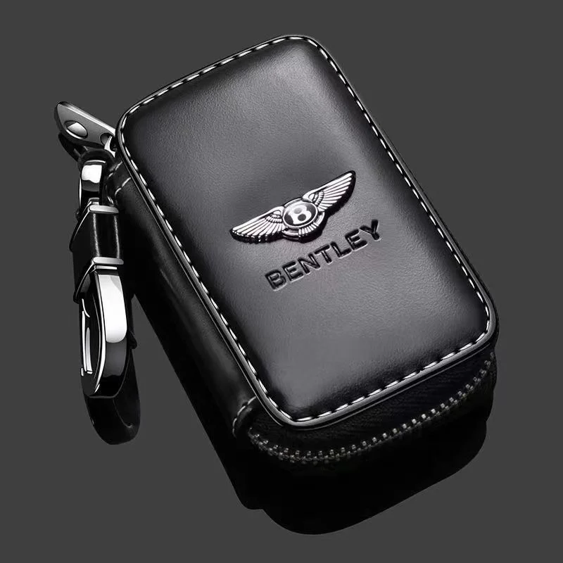 1 Uds. Funda de cuero genuino para llaves de coche, estuche multifunción para guardar llaves para Bentley Flying Spur Continental GT Bentayga Mulsanne