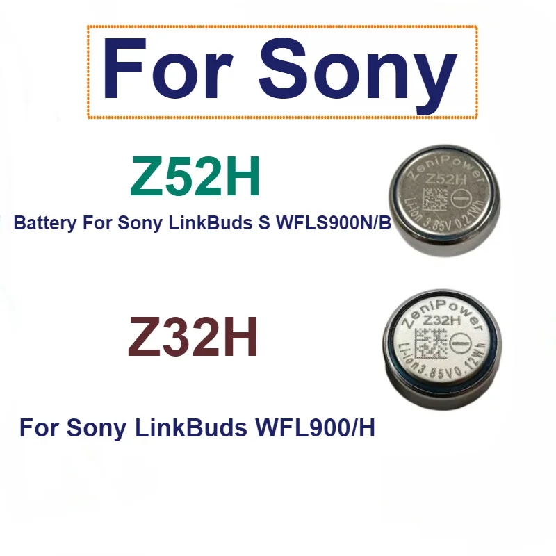 2Pcs For Sony LinkBuds WFL900/H Earphone Original Z52H New Battery For Sony LinkBuds S WFLS900N/B, Z32H