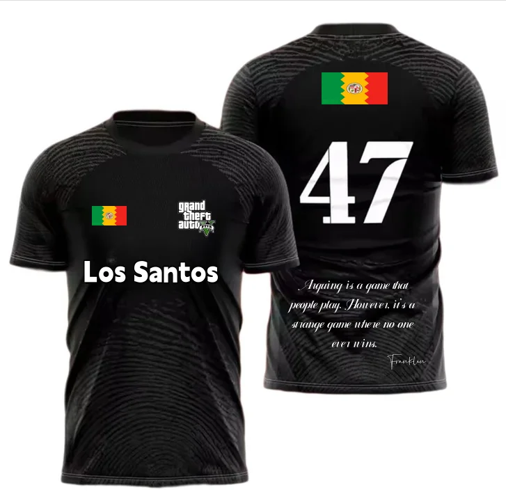 تي شيرت جيرسي GTA5 مطبوع ثلاثي الأبعاد جديد مخصص لعام 2025 للرجال والنساء سريع الجفاف وجيد التهوية 47. ملابس رجالية