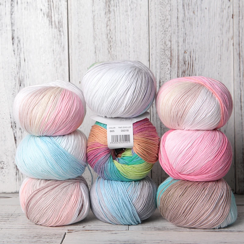 

Imported From Spain Katia Kaidi Candy Long Section Dyed Pure Cotton Baby Stick Needle Fine Thread