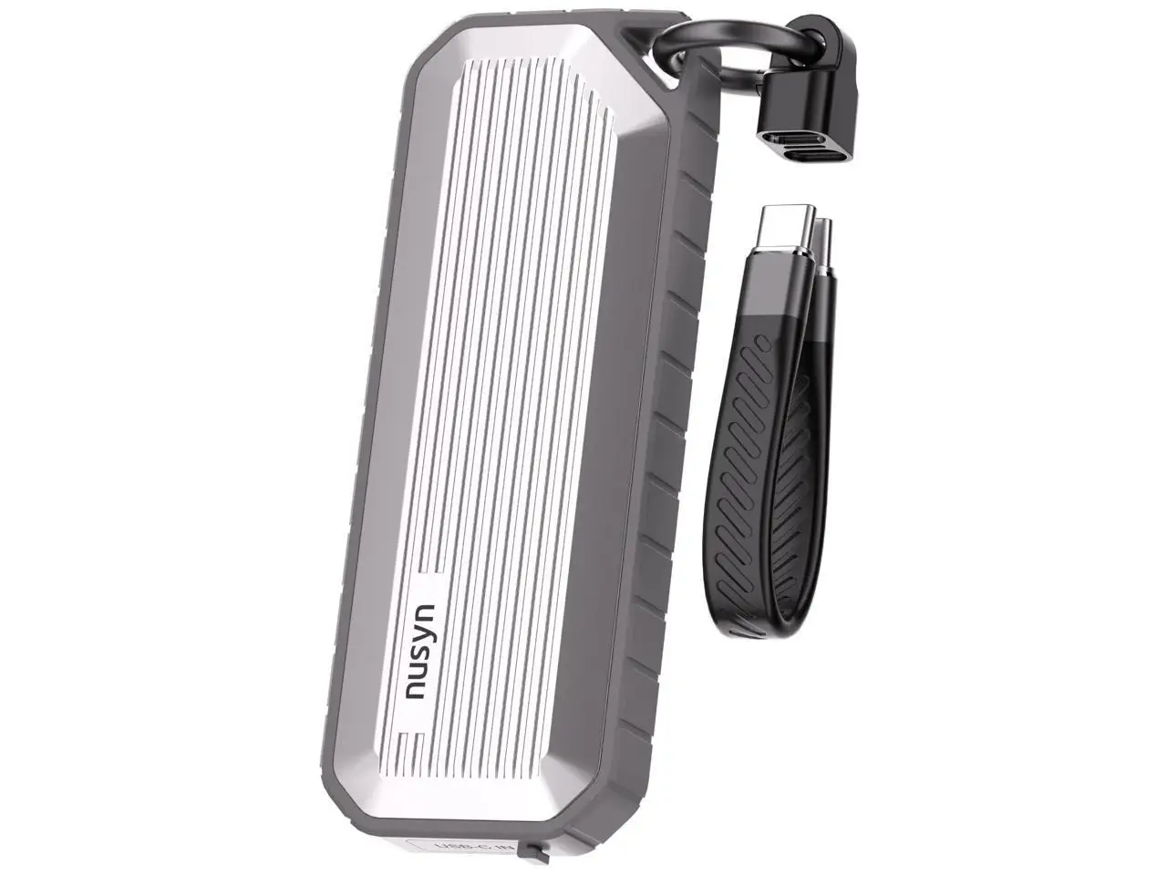 Nusyn NSE35 M.2 NVMe & SATA SSD Enclosure, USB-C 3.2 Gen2 10Gbps, IP65 Waterproof Dustproof Zinc Alloy Case, Supports M Key/B+M Key PCIe 3.0/NGFF 2230/2242/2260/2280, Up to 4TB