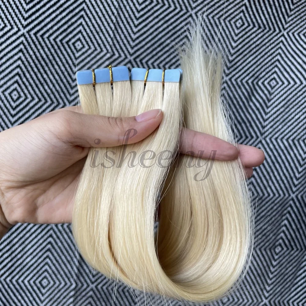 Invisible Mini Tape In Hair Extensions 12-24 inches Machine Remy Human Hair Adhesive Tape In Human Hair Straight High Quality