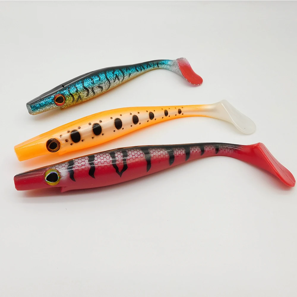 ESFISHING New Hog Shad 100mm 125 150 200mm Sea Fishing Silicone Wobbler Soft Baits Paddle Tail Pesca Artificial Fishing Lure