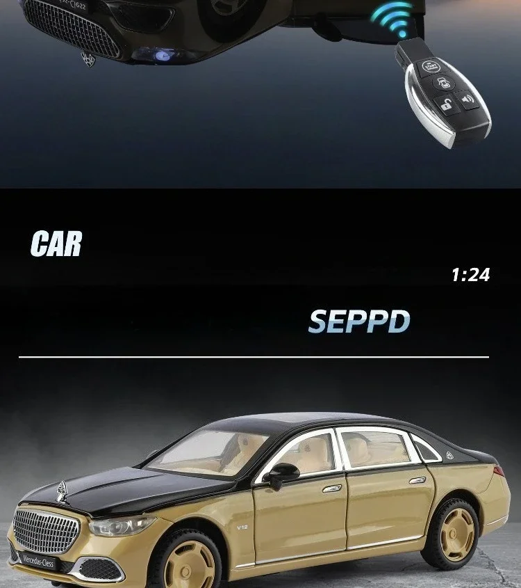 1:24 RC Auto Door S680 Alloy Car Model Sound Light Toy Diecast Alloy Car Model Collectible Gift