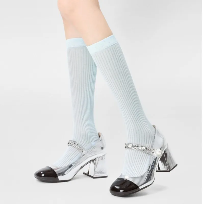 Women's Socks Spring Summer New Funny Sock Mid-tube Autumn Thin Long Tube Pile Sock Ballet Style Calf Sock Cotton Sock Wholesale image 2