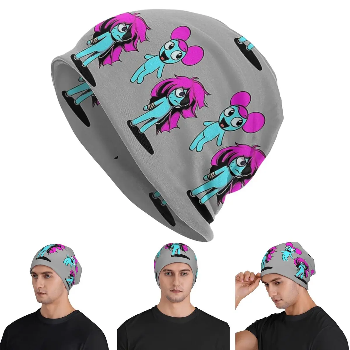 

Приходите и учитесь с Пибби! Футболка FNF X Pibby Friends Skullies Шапки Шапки Теплая осенняя шапка Вязаные шапки для взрослых