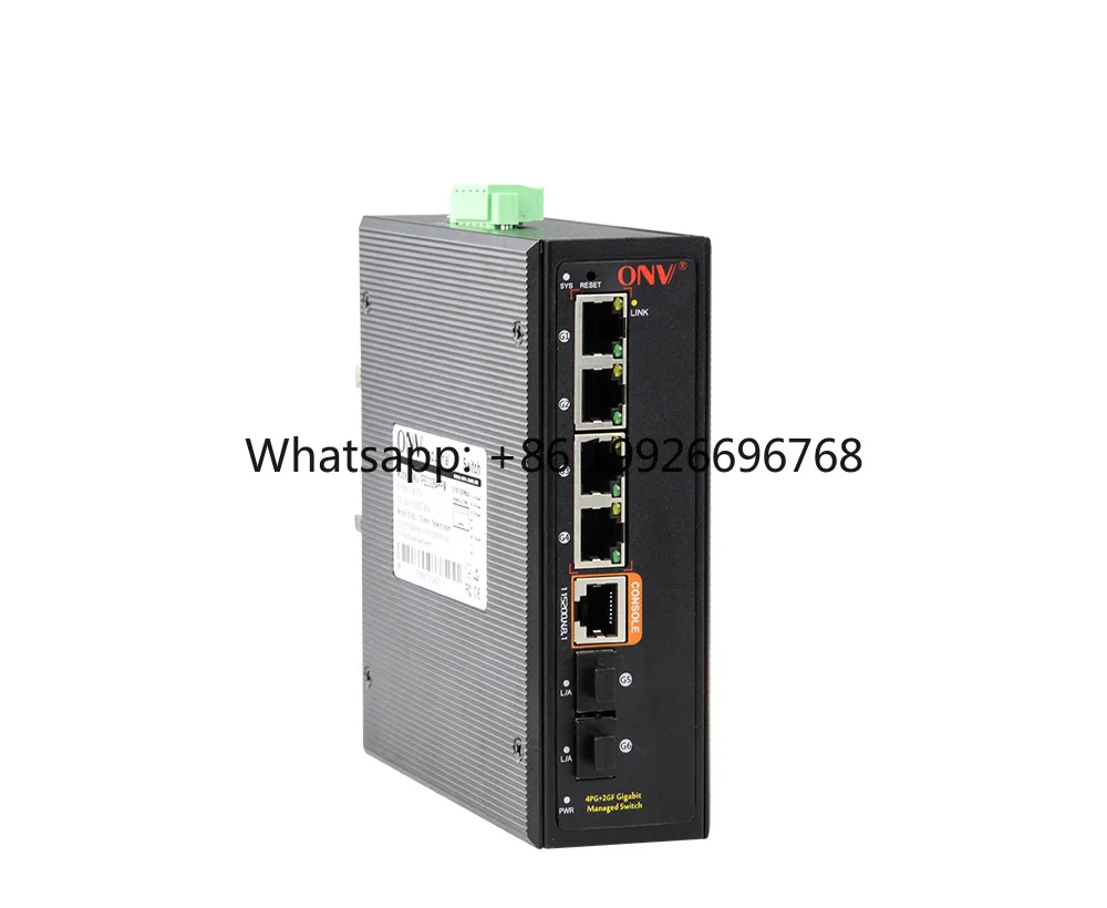 Din Rail 6-Port Full Gigabit Managed Ethernet to Fiber Industrial Switch Cctv Surveillance System