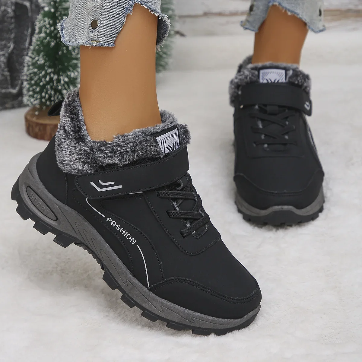 Winter Frauen Schuhe Outdoor Schnee Stiefel Winter Schuhe für Frauen Marke Nicht-slip Plattform Warme Stiefeletten Outdoor Plüsch wandern Stiefel