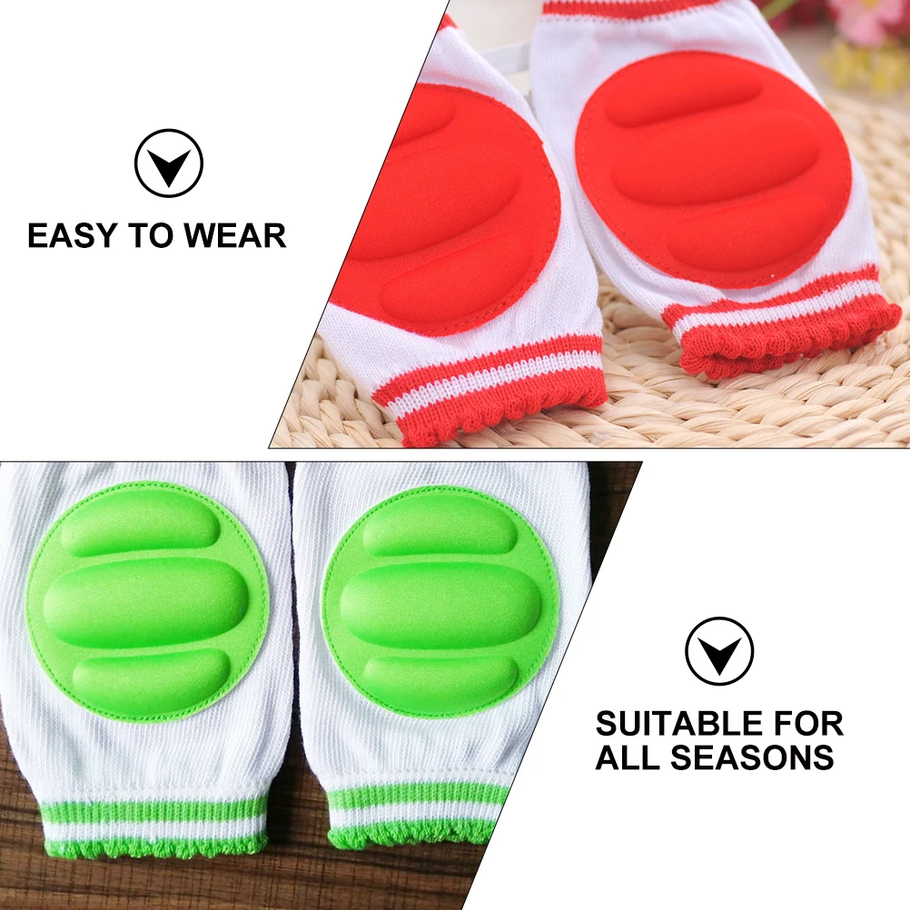 

6 пар детских наколенников, защита для ползания, наколенники для младенцев, дышащая губка, хлопок, защита от ультрафиолета для малышей, защита от натирания