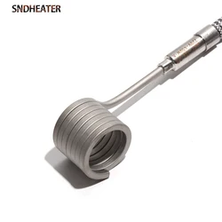 SNDHEATER 300W-500W 15x25-40mm Spiral Coil Band Heater Hot Runner Nozzle 110V/220V with K Thermocouple 3x3mm Section 1pc