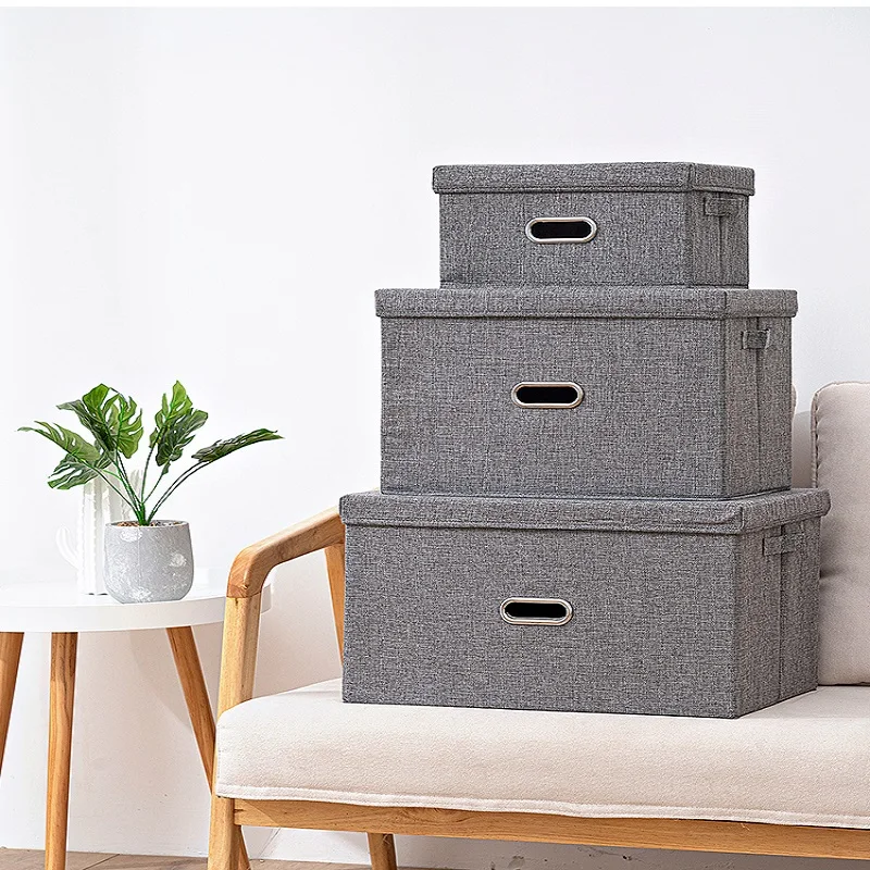 Cube Non-Woven Folding Storage Box For Toys Clothes Storage Bins With Lid Home Closet Office Nursery Washable Storage Box