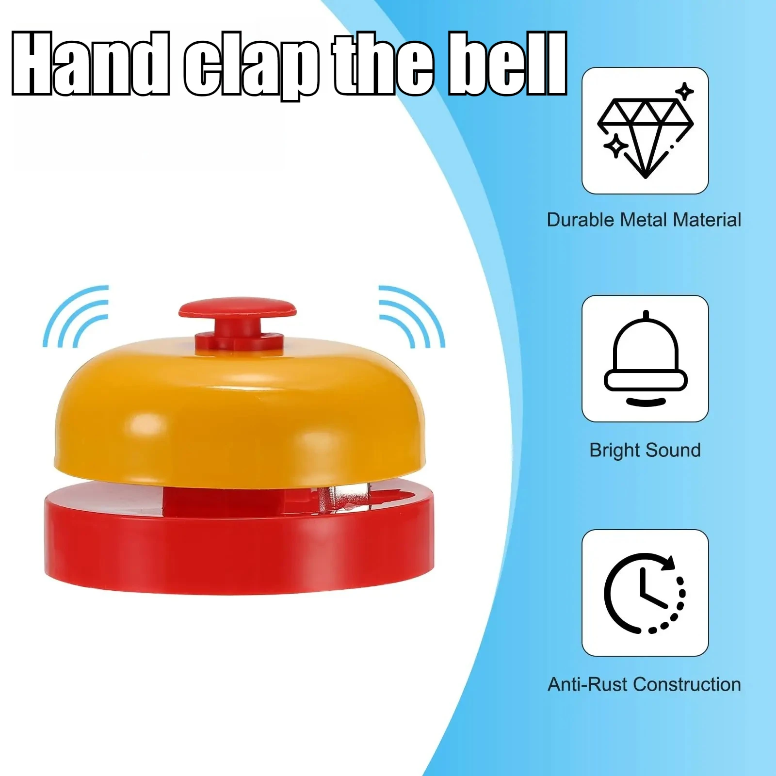 Multi-Purpose Counter Service Call Bell Metal Anti-Slip Base for Restaurant Hotel Bar Office Pet Training Game Answer Bell
