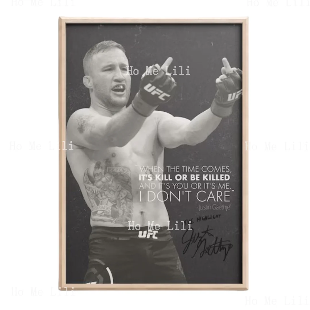 Justin Gaethje The Highlight Photo Print Poster la parete del soggiorno è decorata con l'arte