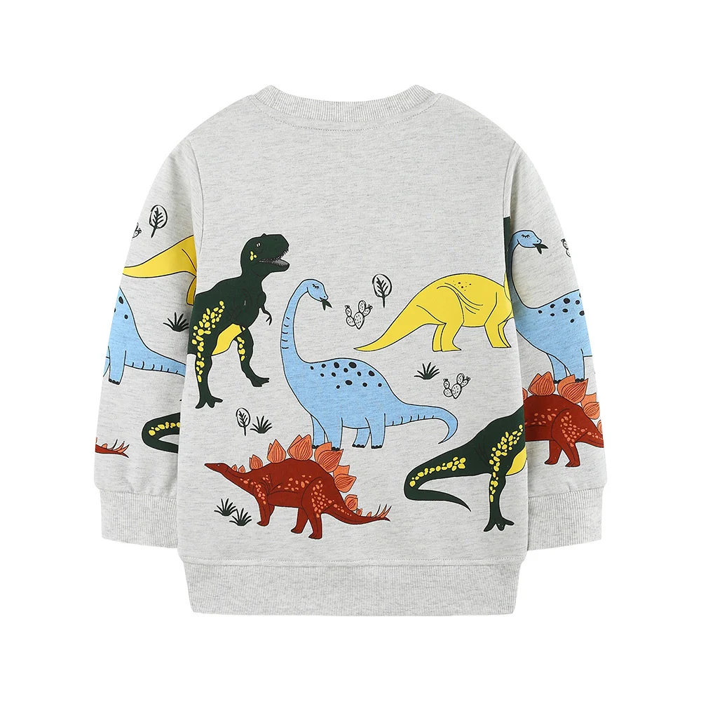 Jumping Meters Langarm-Sweatshirts für Kinder und Jungen, Kleinkindkleidung mit Kapuze und Tiermotiven für Herbst und Frühling, modische Kinderkleidung – Detail 9
