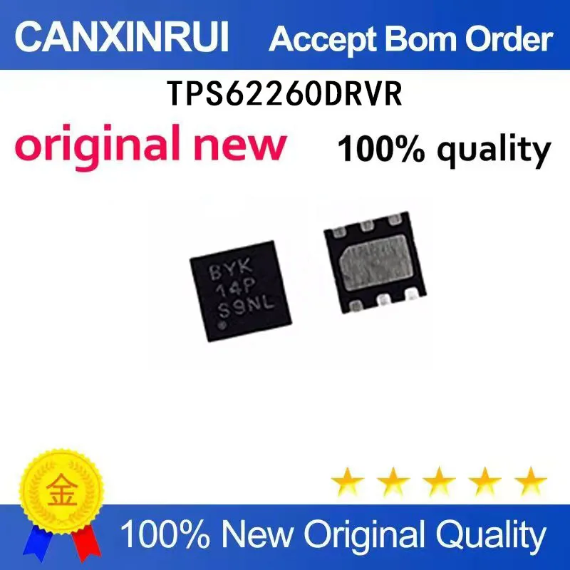 (5-100 Pieces) Brand new original TPS62260DRVR TPS62260 silk screen BYK QFN6 voltage reducing chip IC