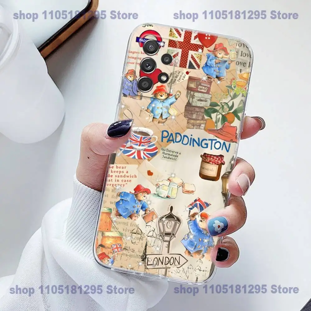 Coque de téléphone en Silicone, dessin animé p-paddington b-bears, pour Samsung S23,21,22,20 FE lite,S10,9,PIus,A70, souple et transparente
