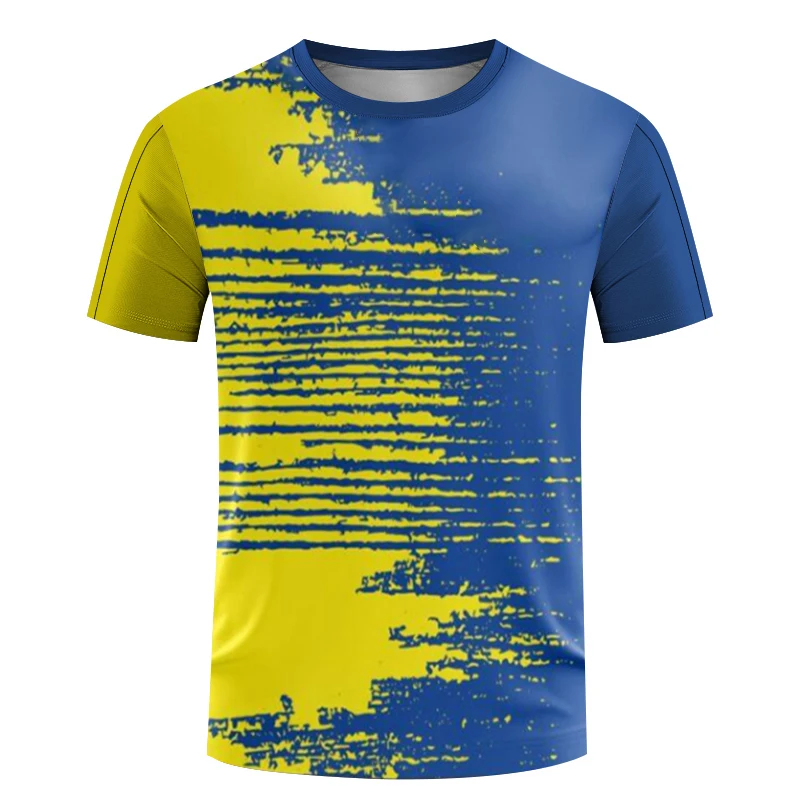 2023 Quick Drying Table Tennis Wear Men's Printed T-shirts Breathable Women's Fitness Wear Boys' Large Badminton Training Tops