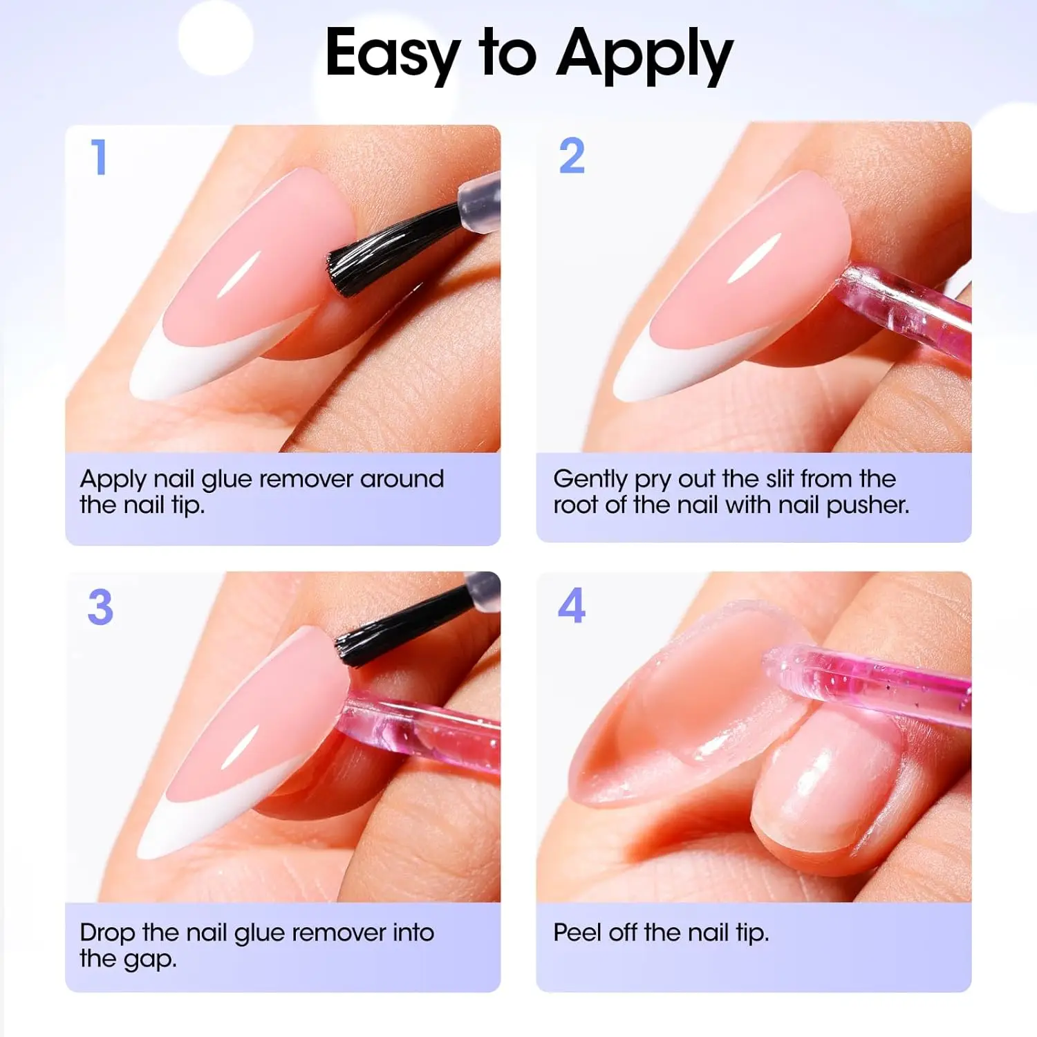 젤렌 네일 글루 리무버 프레스온 네일용 50ml 빠른 건조 강력 접착제 젤 폴리쉬 네일 용품 매력 도구 키트