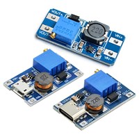 MT3608 DC-DC Adjustable Boost Module 2A Boost Plate Step Up Module with MICRO USB 2V-24V to 5V 9V 12V 28V