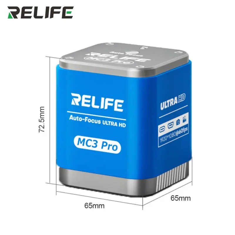 كاميرا مجهرية عالية الوضوح RELIFE MC3 Pro مع مستشعر Sony ذو التركيز التلقائي على المستوى الثاني HDMI Type-C للاستخدام الدقيق للعمل