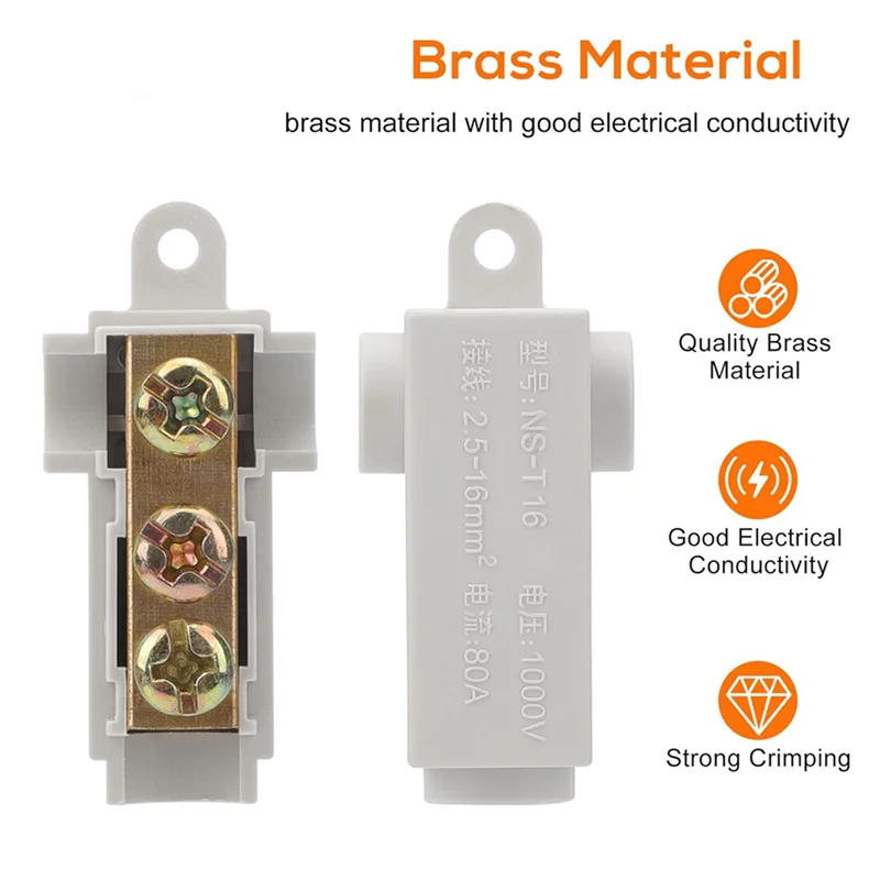 

A69E30PCS 6 AWG Gauge T-Type Wire Connector Nut Kit, 80A Quick Wiring Connection Terminal, Splicing Quick Connector