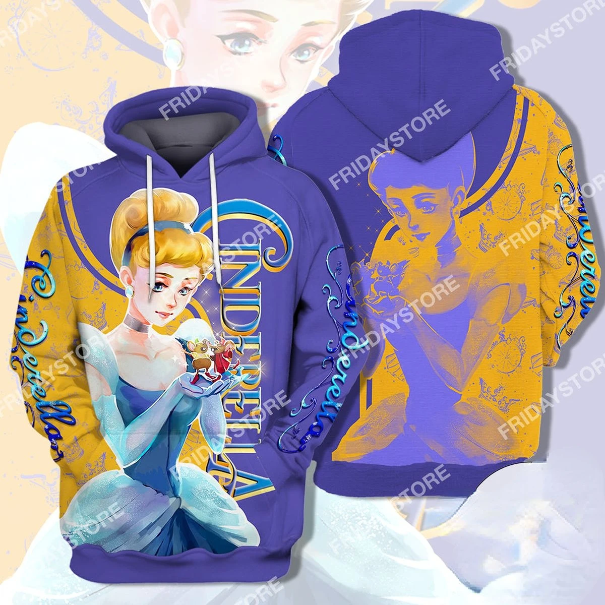 Disney T-shirt Cinderella Princess And Mouse Friends T-shirt Hoodie