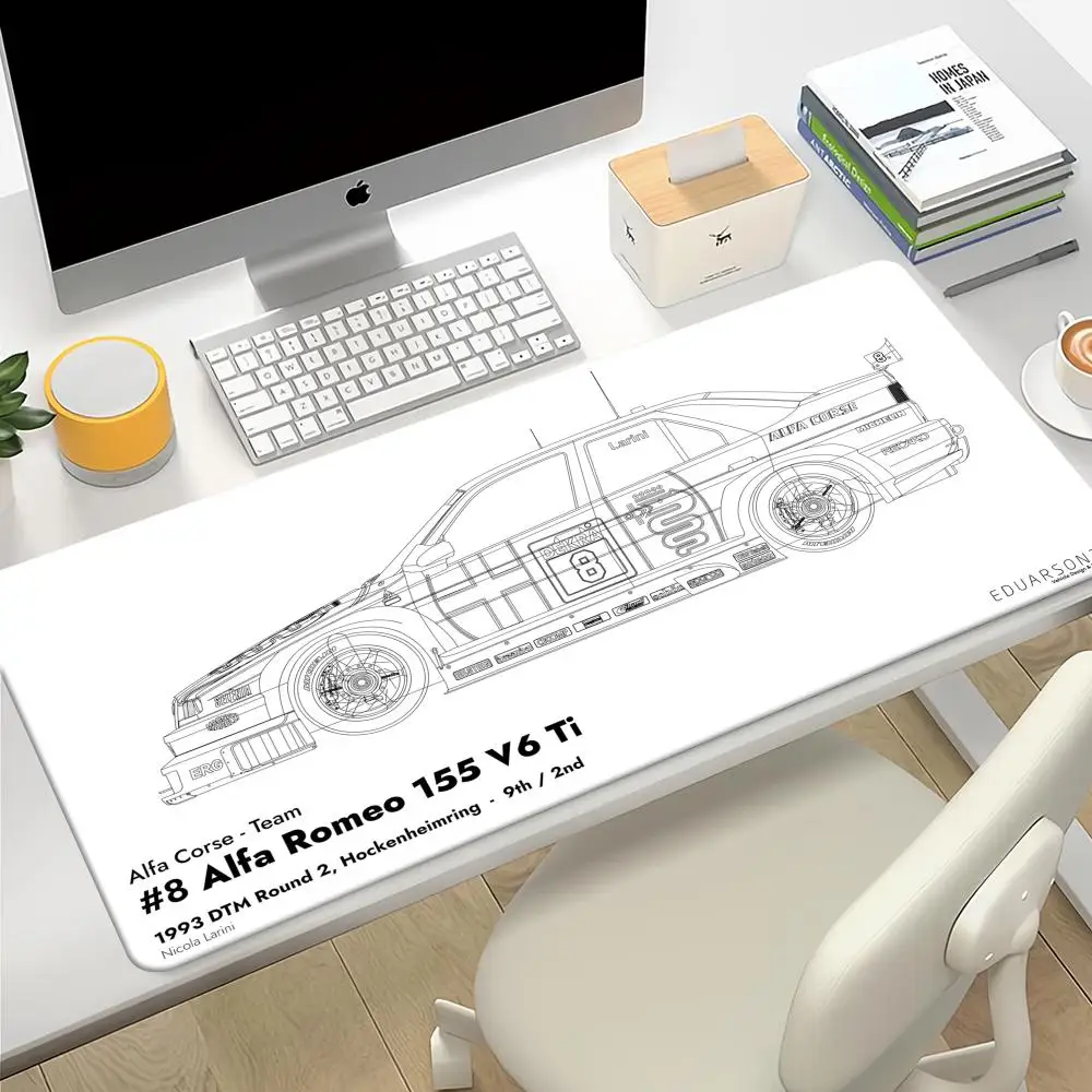 Alfa Romeo Logo Muismat 80X40Cm Xl Lockedge Kantoorcomputer Bureaumat Element Tafel Toetsenbord Groot Muismat Laptopkussen