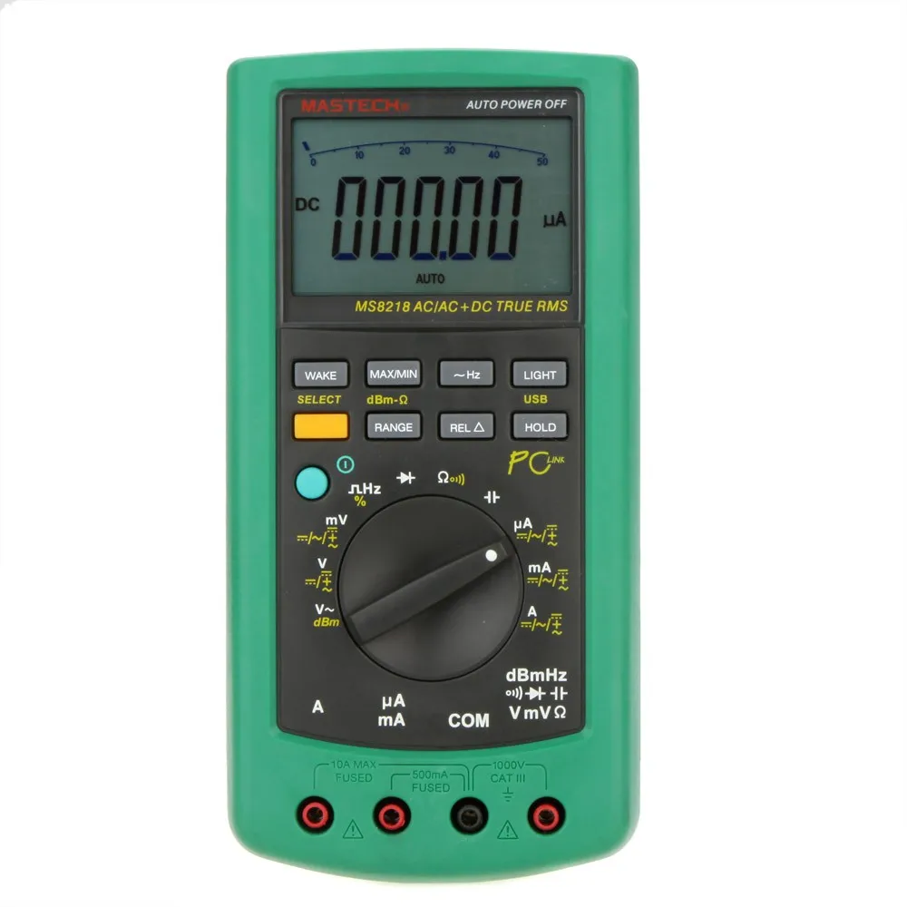 

MASTECH MS8218 Digital Multimeter 50000 Counts Multifunction True RMS PC USB DMM 5 1/2 Bit Auto Range Tester Ammeter Multitester