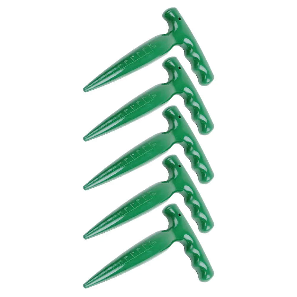 

5PCS Dibbler Digger Garden Hole Punch Handheld Bulb Planter Gardening Tool Set Sower Planting Loose Portable Dibber