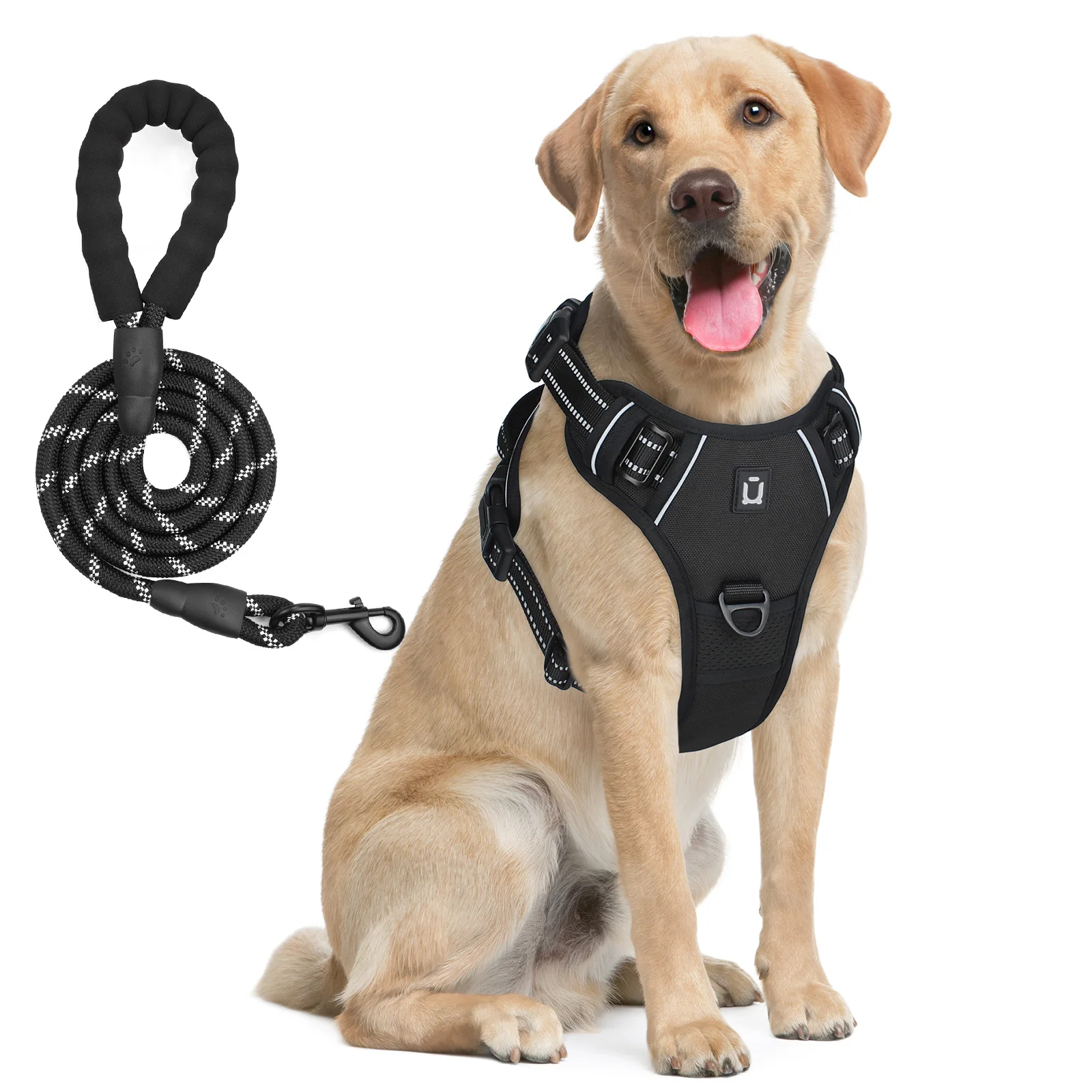 Reflective Dog Harness And Leash Set, Escape Proof No Pull Vest_voghion.com