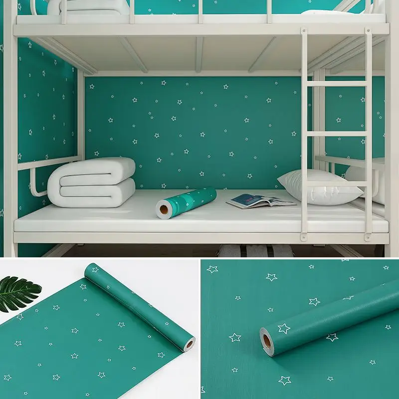 

European Style Student Dormitory Self-adhesive Wallpaper Bedside Wall Stickers Bedroom Table Cabinet Renovation Moisture-proof