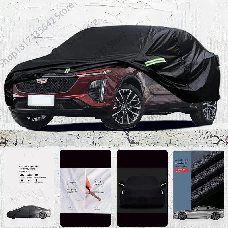 

For Cadillac GT4 Exterior Car Cover Outdoor Protection Full Car Covers Waterproof Sunshade Anti UV Snow Cover Car cover Black